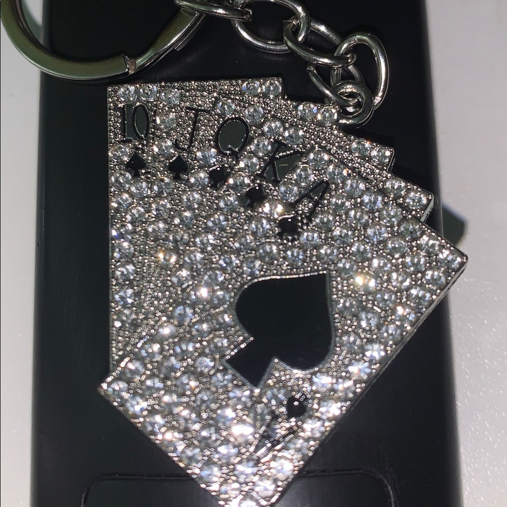 Crystal Playing Card purse/bag charm keychain - Picture 3 of 6